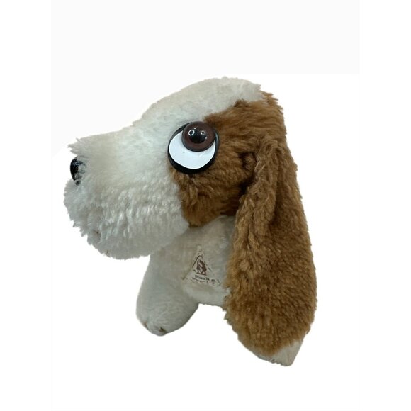 Vintage Hush Puppies Stuffed Dog Plush 5" Brown White Polyester Collectible Toy - Picture 1 of 6